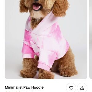 Minimalist Paw Pink Tie-Dye Dog Hoodie
